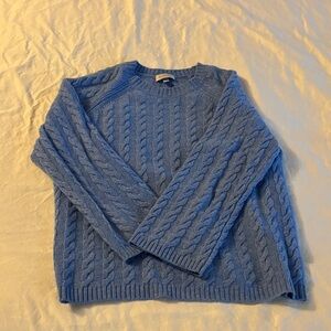 Kinross med Blue Cable Knit Sweater